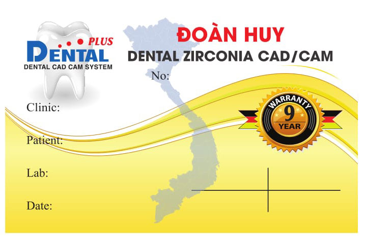 THÔNG TIN THẺ BẢO HÀNH ZIRCONIA